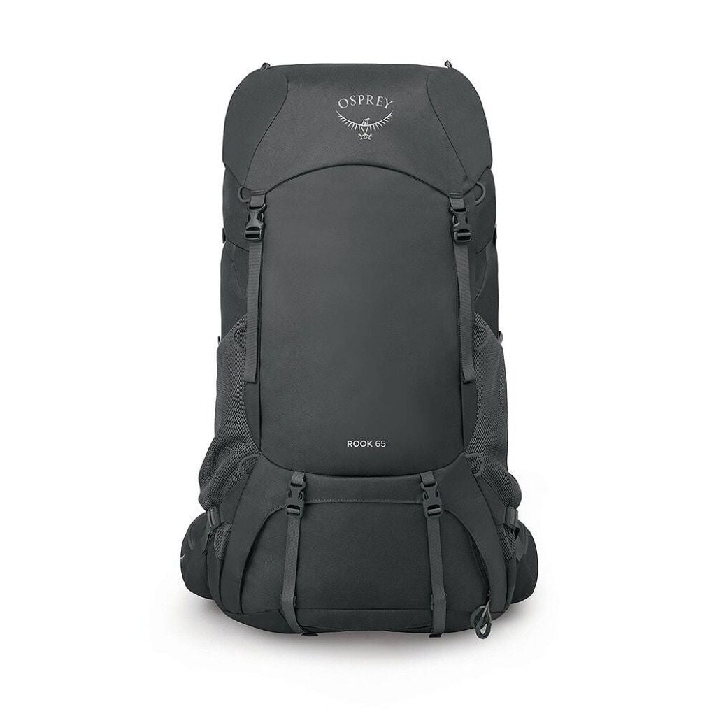 Black Osprey backpack on a white background