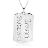 Men's Personalised Name & Date Necklace
