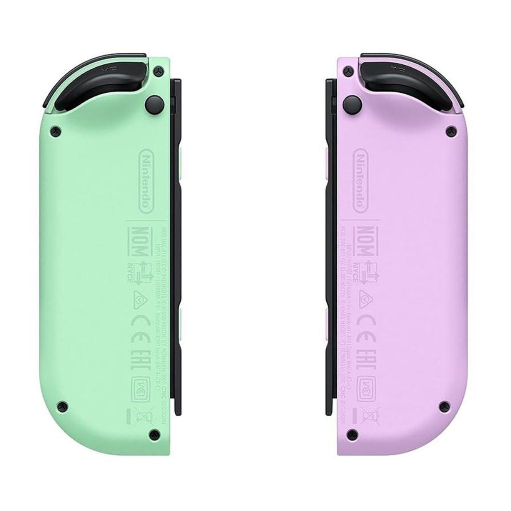 Two colorful lighters, one green and one purple, on a white background.