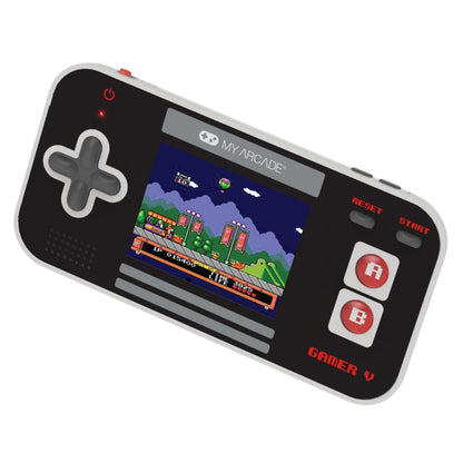 Handheld gaming console with classic design on a white background