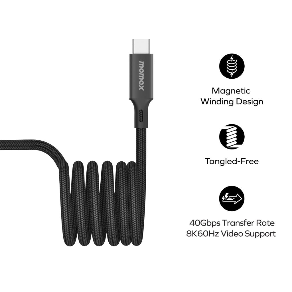 Momax Mag Link 240W USB-C To USB-C USB4 40 Gbps Magnetic Cable 1.5M