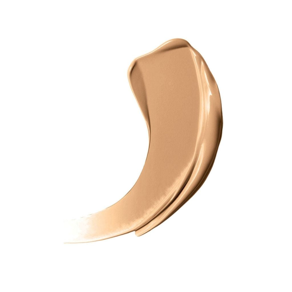Beige makeup swatch on a white background