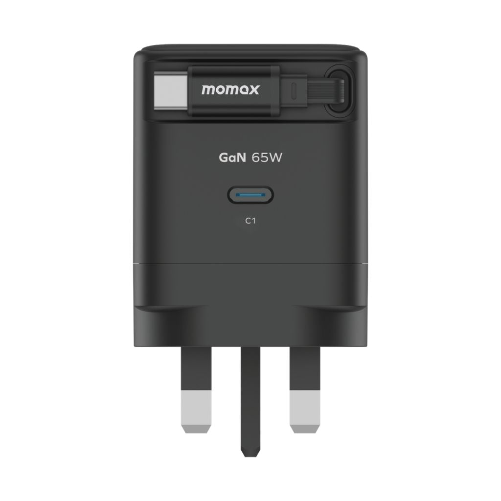 Momax 1-Charge 65W GaN 1-Port Charger With Built-In Usb-C Cable