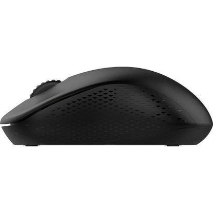 Black computer mouse on a white background
