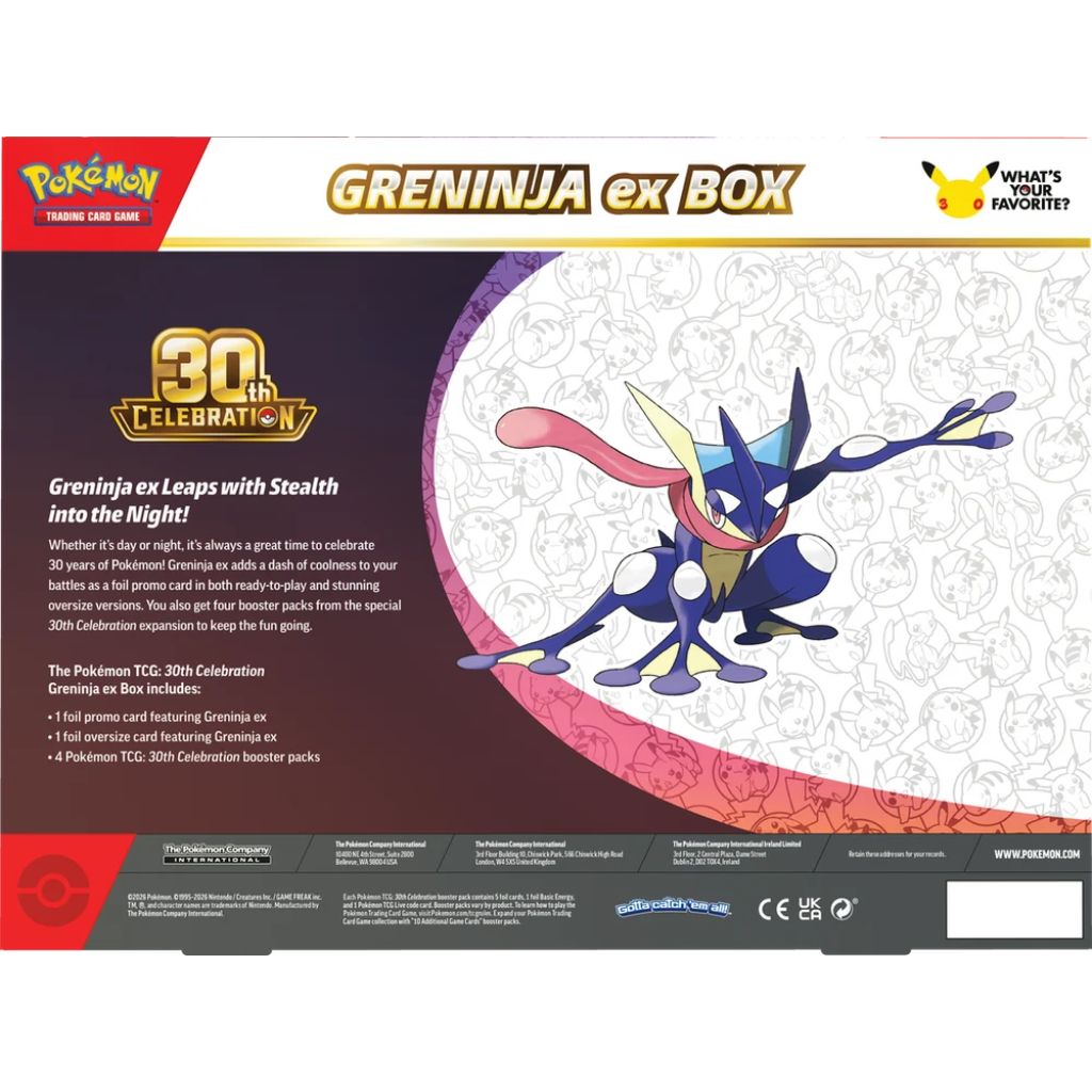 Pokemon TCG 30th Celebration Ex Box Greninja Ex