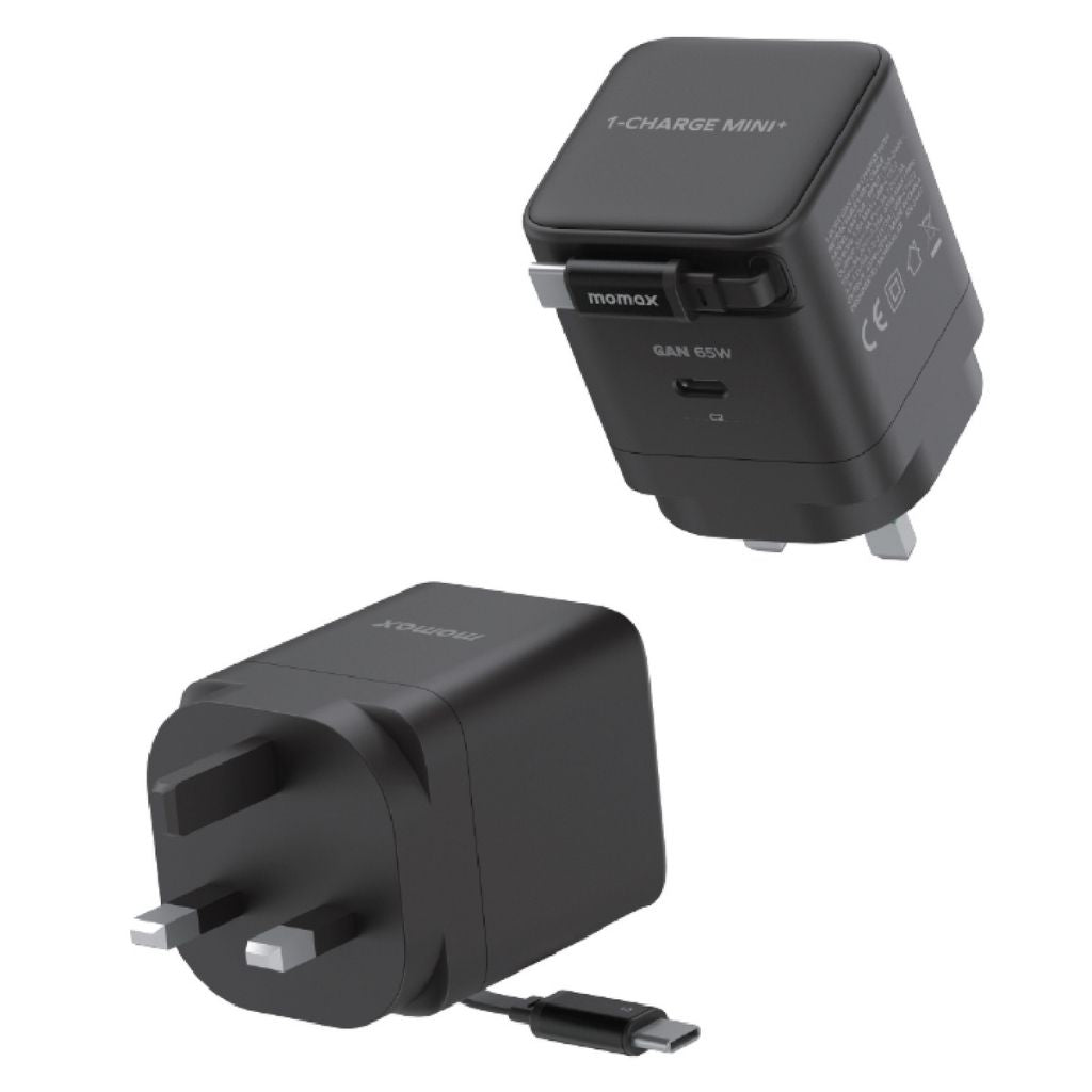 Momax 1-Charge 65W GaN 1-Port Charger With Built-In Usb-C Cable