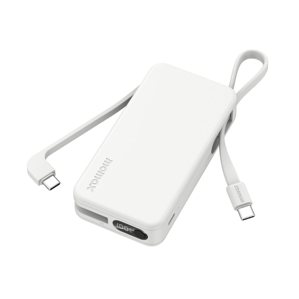 Momax 1-Power Vital+ 10000 mAh Power Bank With Dual Built In Usb-C Cable