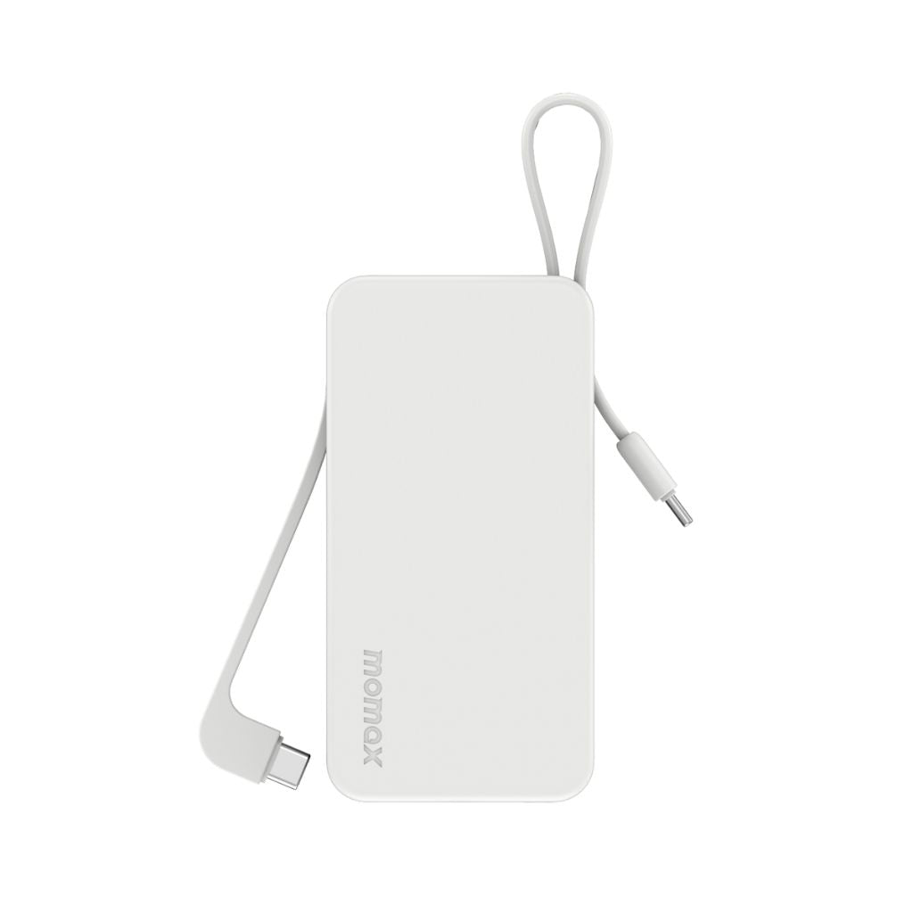 Momax 1-Power Vital+ 10000 mAh Power Bank With Dual Built In Usb-C Cable