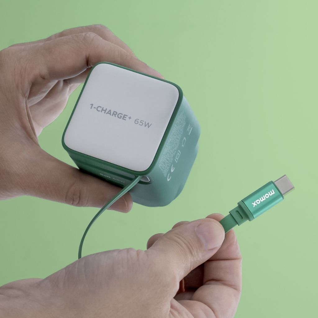 Momax 1-Charge 65W GaN 1-Port Charger With Built-In Usb-C Cable