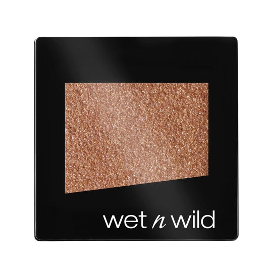Wet n Wild eyeshadow palette with glittery brown shade on a white background