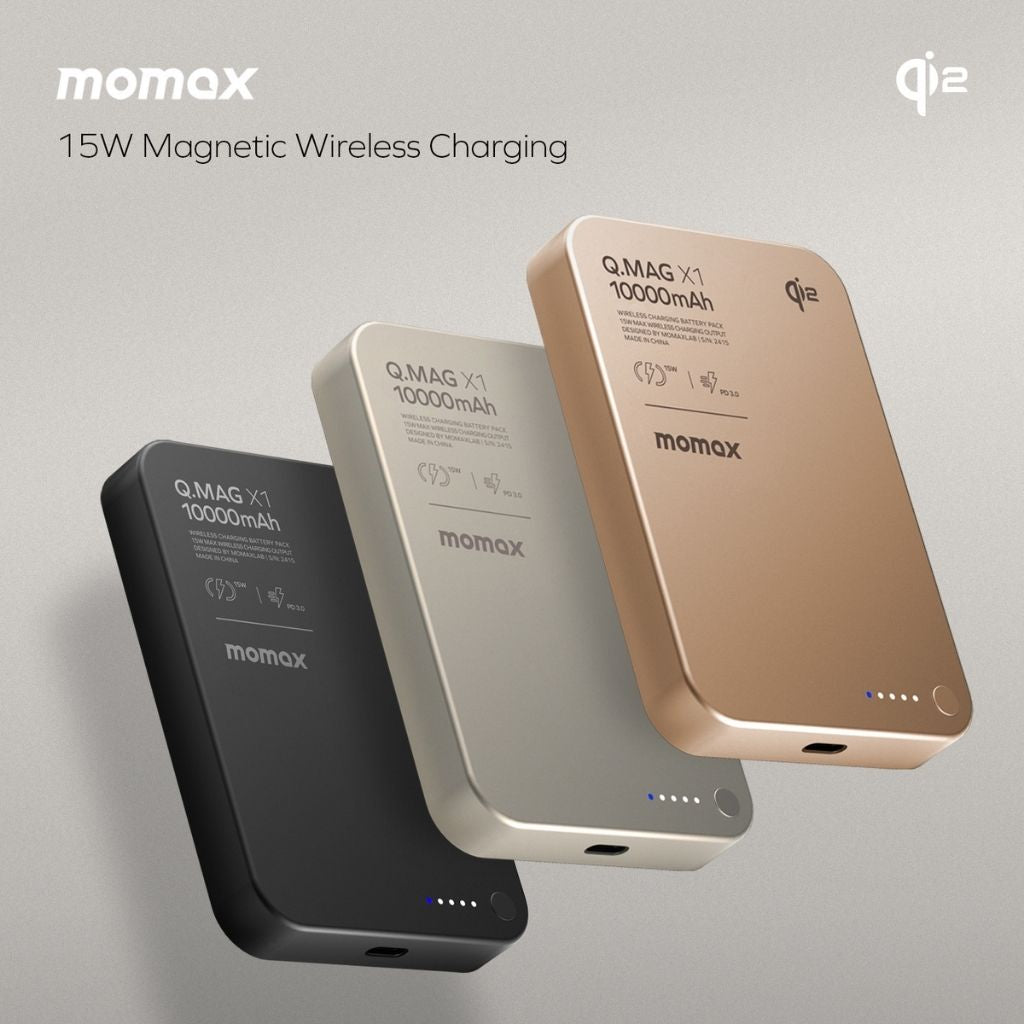 Momax Q.Mag X1 Qi2 10000 mAh Gen2 15W Magsafe Wireless Power Bank