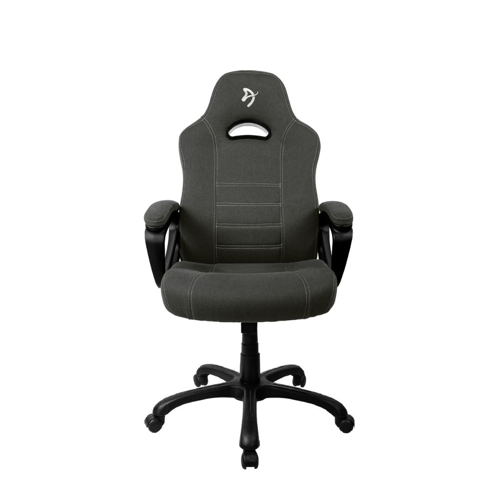 Black office chair with a logo on a white background
