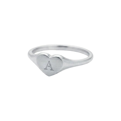 Engraved Heart Signet Ring