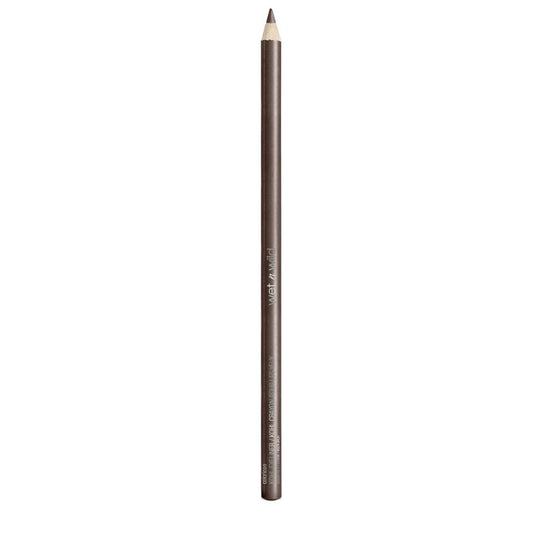 Eyebrow pencil with brown casing and white tip on a white background