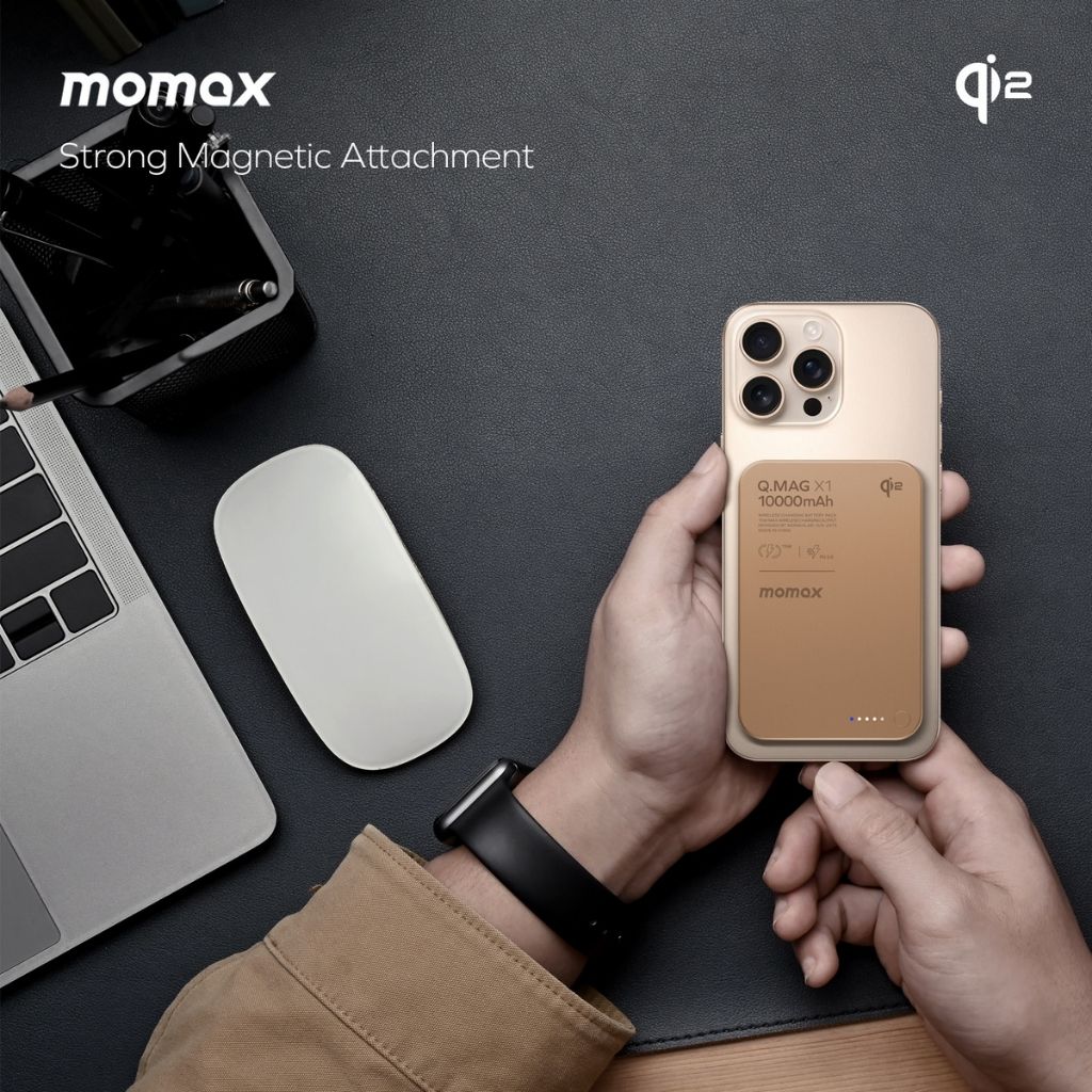 Momax Q.Mag X1 Qi2 10000 mAh Gen2 15W Magsafe Wireless Power Bank