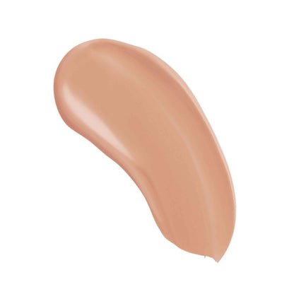 Beige makeup swatch on a white background