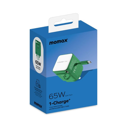 Momax 1-Charge 65W GaN 1-Port Charger With Built-In Usb-C Cable