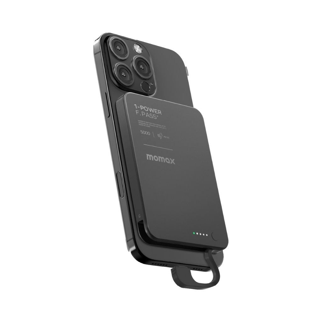 Momax 1-Power F.Pass+ 5000 mAh Power Bank With Built-In Cable & Magnetic Attachment