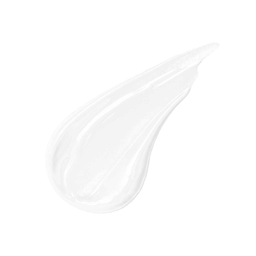 Clear teardrop-shaped object on a white background