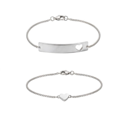 Minimal Heart Bracelet Duo Set