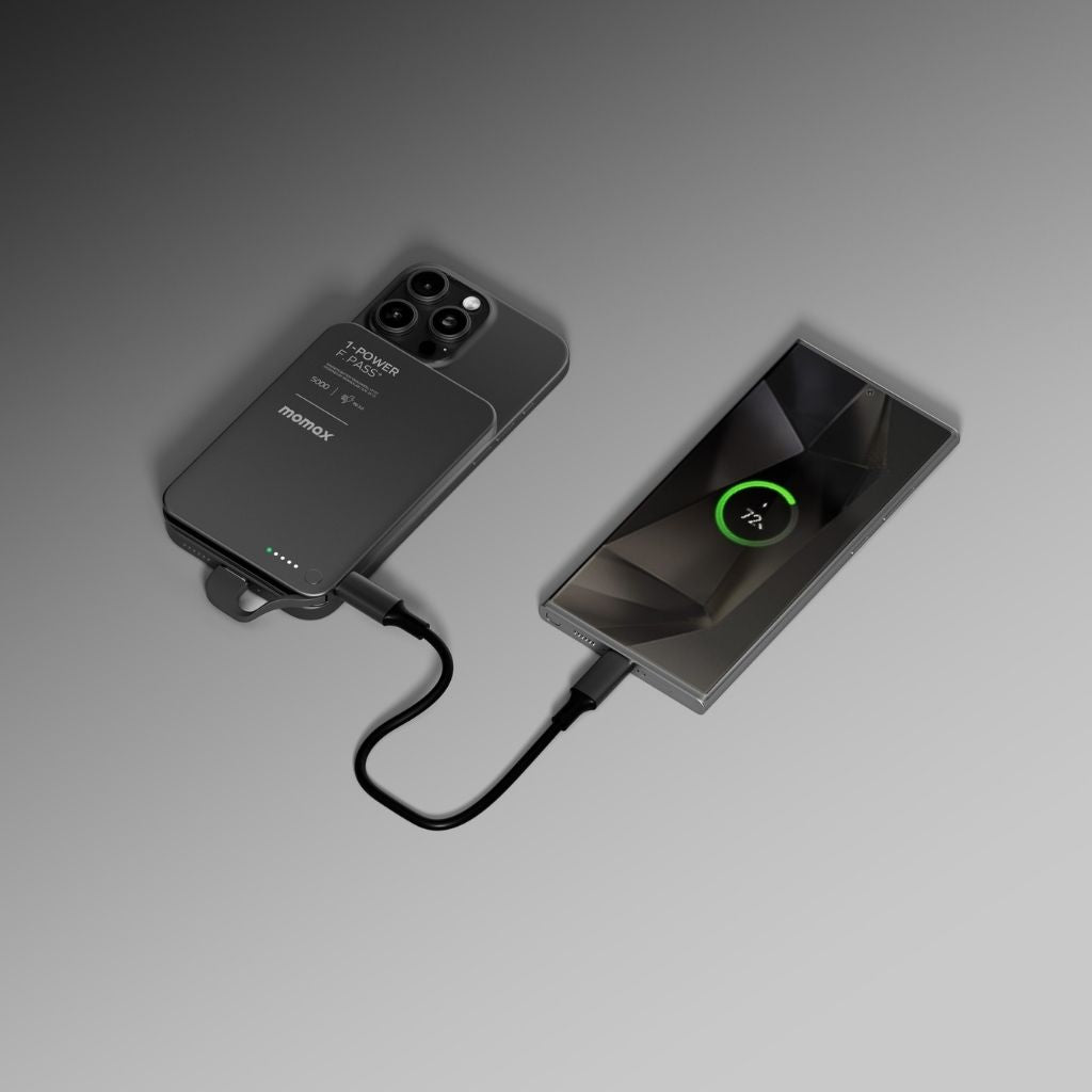 Momax 1-Power F.Pass+ 5000 mAh Power Bank With Built-In Cable & Magnetic Attachment