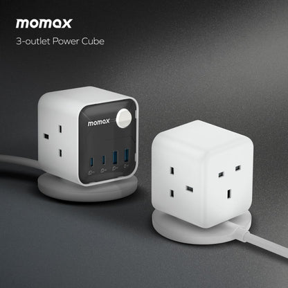 Momax 1-Charge Work Flow 3-Outlet Power Cube With USB