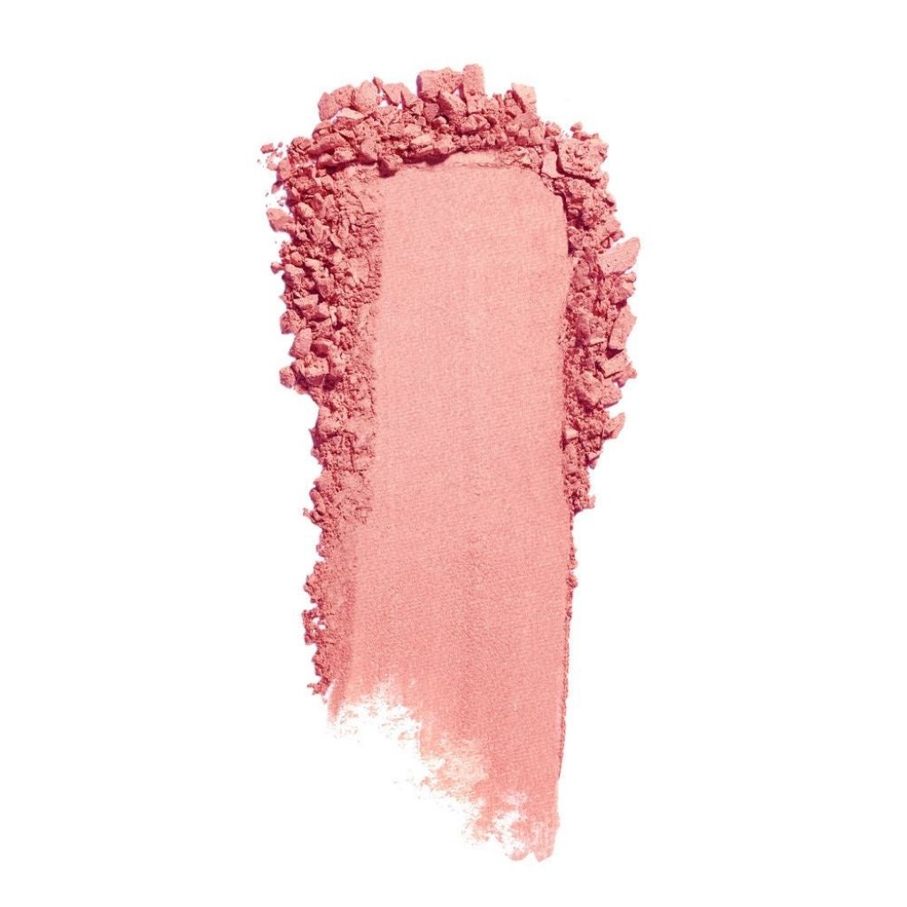 Pink makeup swatch on a white background