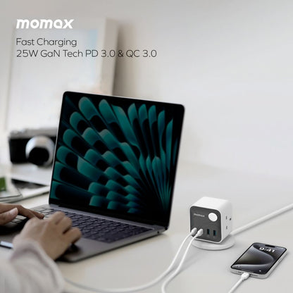Momax 1-Charge Work Flow 3-Outlet Power Cube With USB