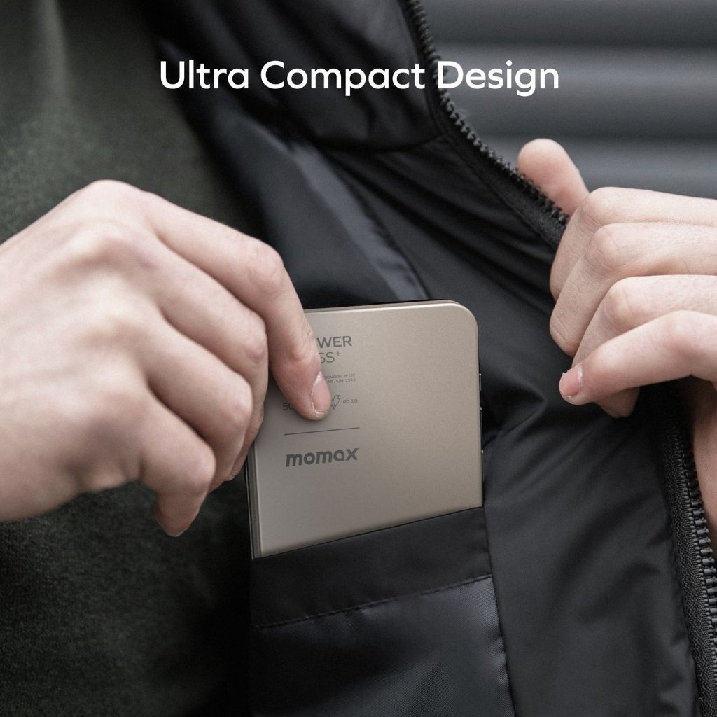 Momax 1-Power F.Pass+ 5000 mAh Power Bank With Built-In Cable & Magnetic Attachment