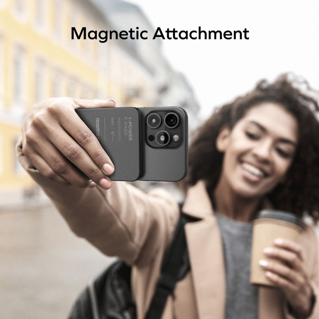 Momax 1-Power F.Pass+ 5000 mAh Power Bank With Built-In Cable & Magnetic Attachment