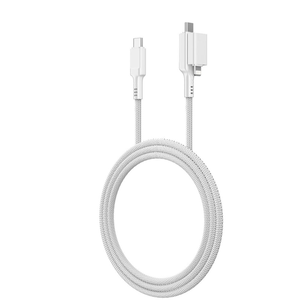 At Thunder Pro I 7X 2-In-1 USB-C + Lightning To USB-C 3A 60W 1.2M Cable