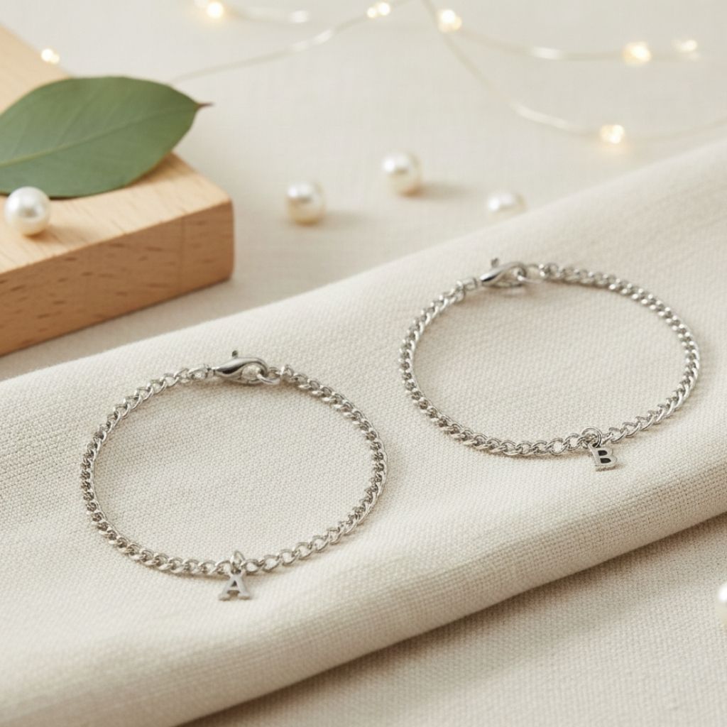 Personalized Initial Bracelet Duo Set
