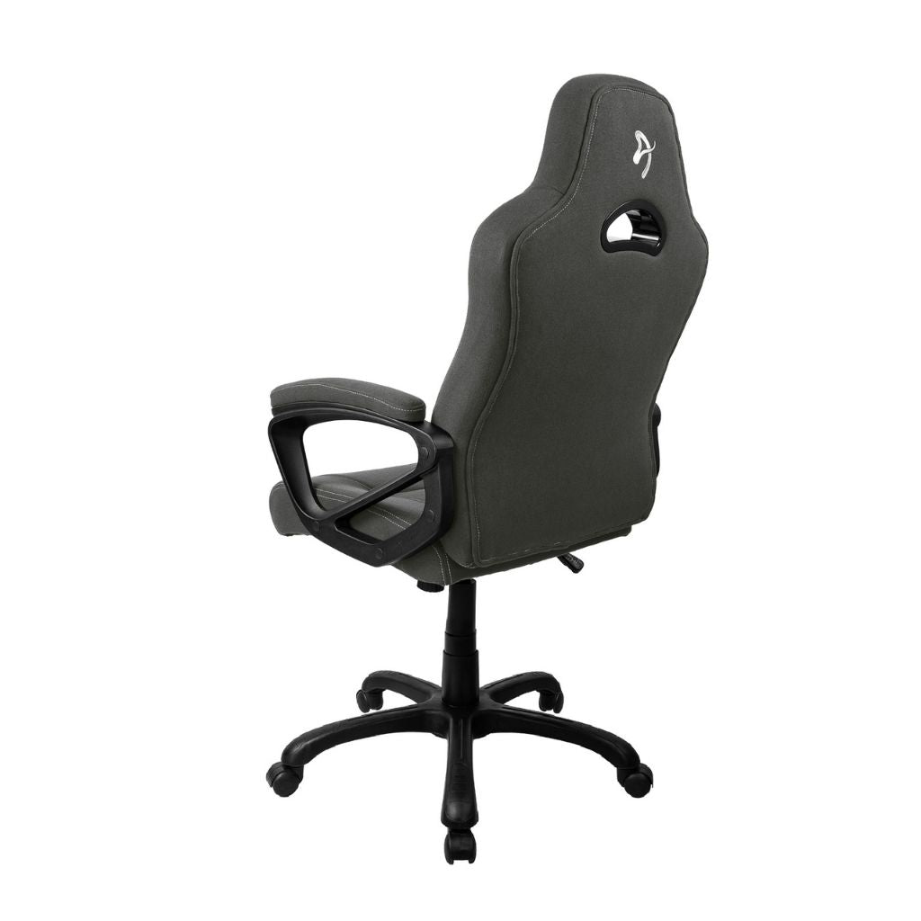 Black office chair with armrests on a white background