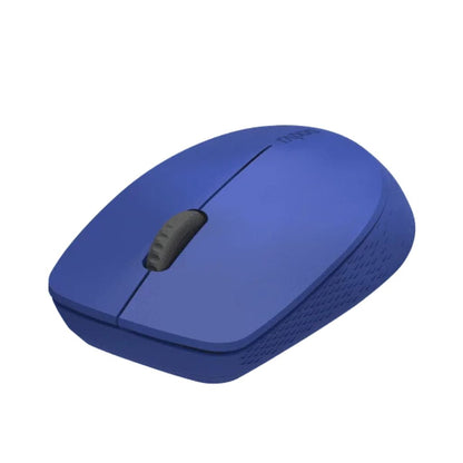 Blue computer mouse on a white background