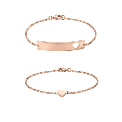 Minimal Heart Bracelet Duo Set