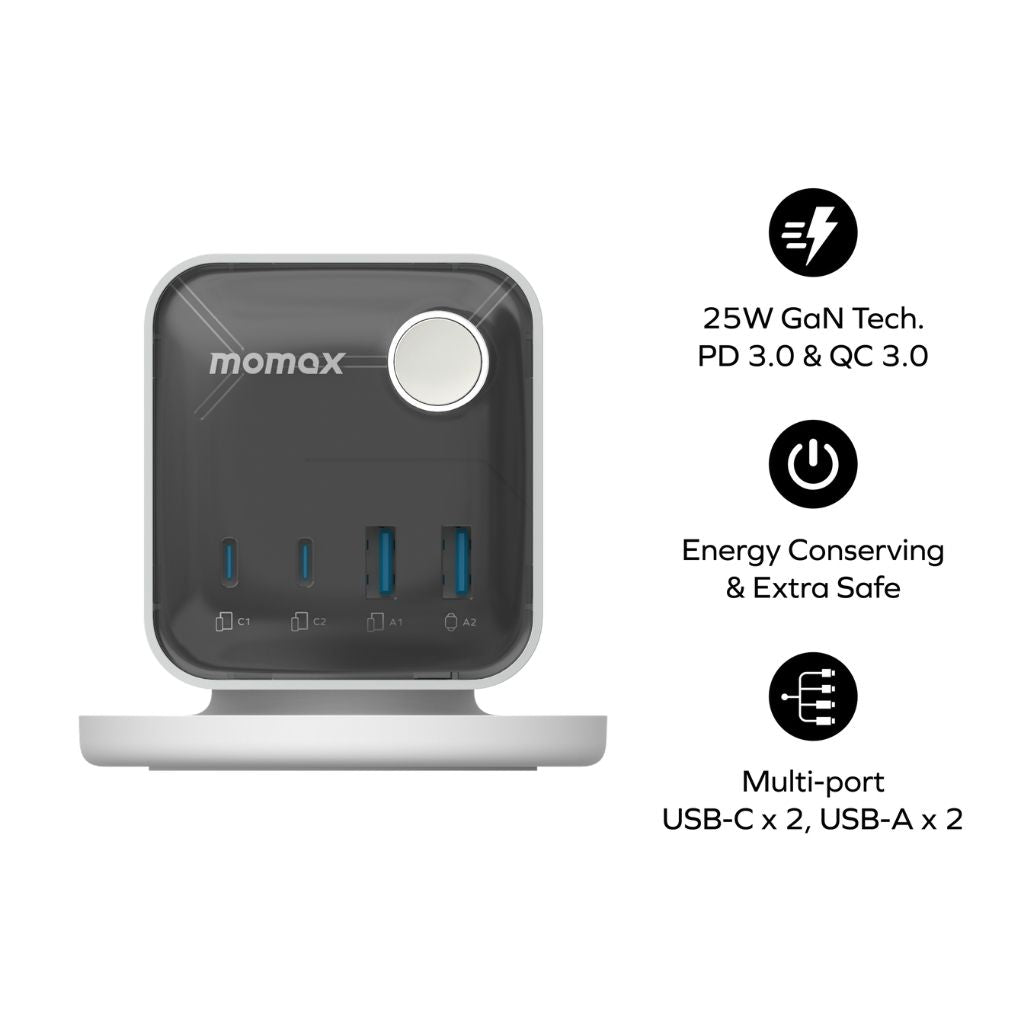 Momax 1-Charge Work Flow 3-Outlet Power Cube With USB