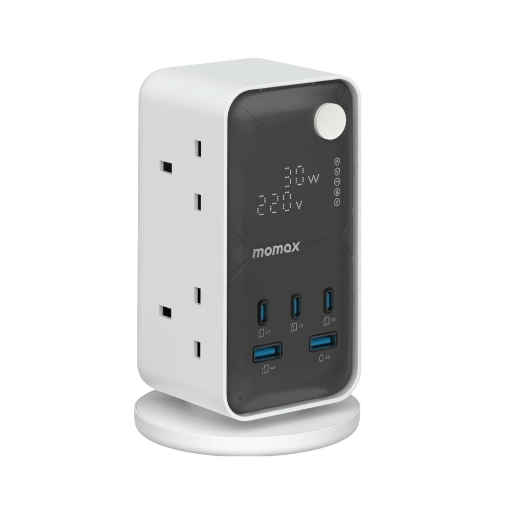 Momax 1-Charge Work Flow 6-Outlet Digital Display Power Tower With USB