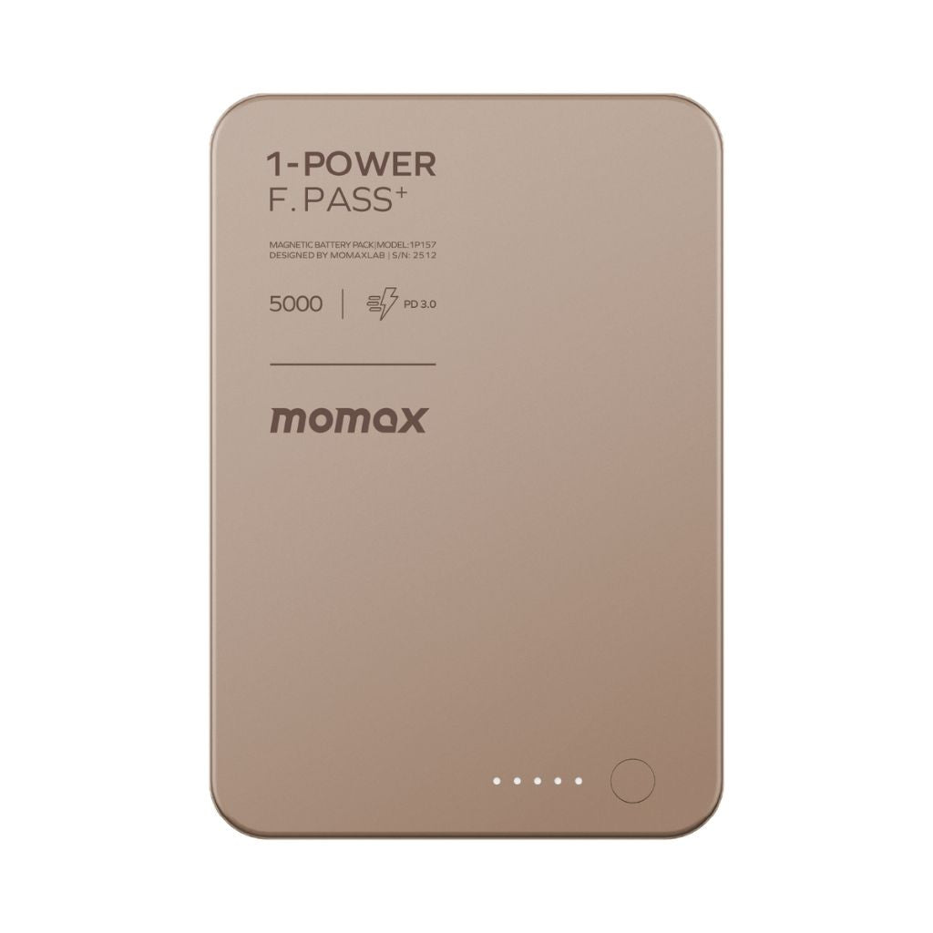 Momax 1-Power F.Pass+ 5000 mAh Power Bank With Built-In Cable & Magnetic Attachment