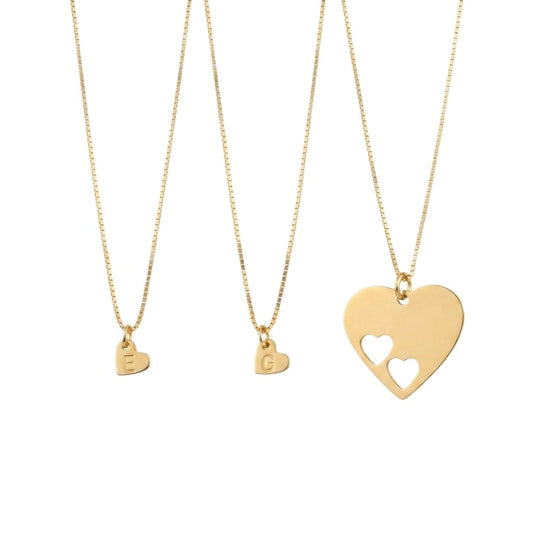 Duo Engraved Heart Necklace