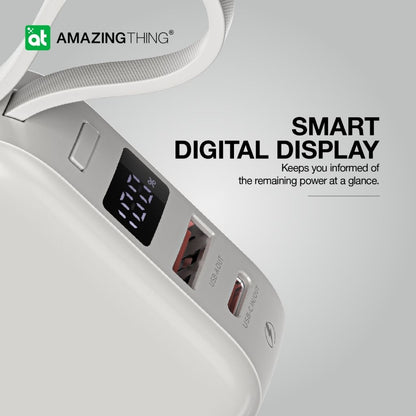 At Thunder Go 10000 mAh Power Bank With Built-In 2 Usb-C Cables