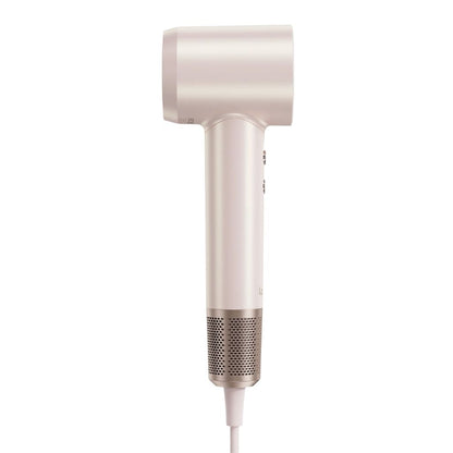 Silver hair dryer on a white background