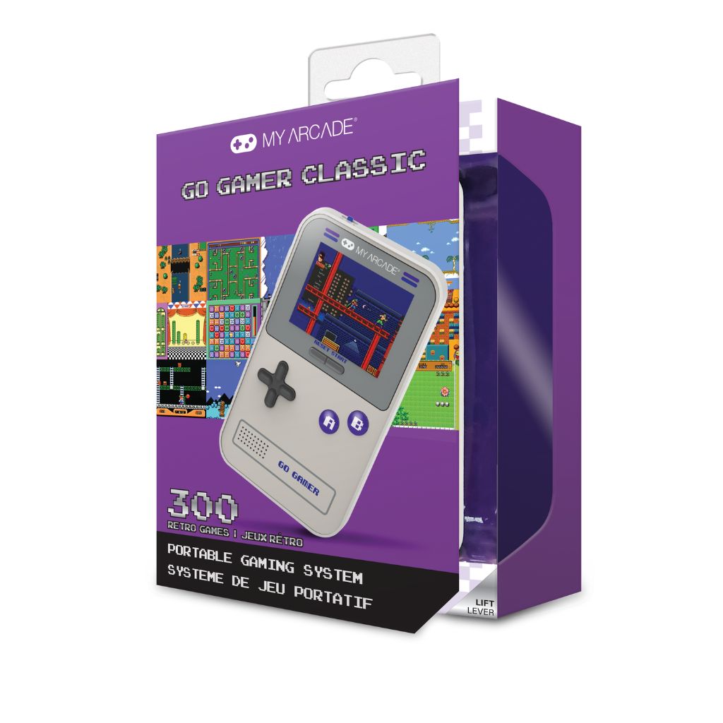 My Arcade Go Gamer Classic portable gaming system packaging on a white background