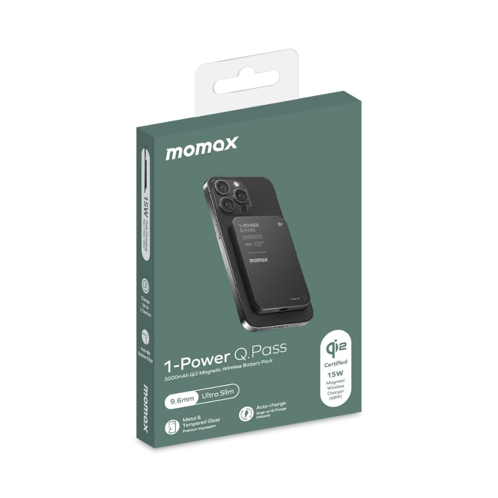 Momax 1-Power Q.Pass 5000 mAh Qi2 Magnetic Wireless Power Bank