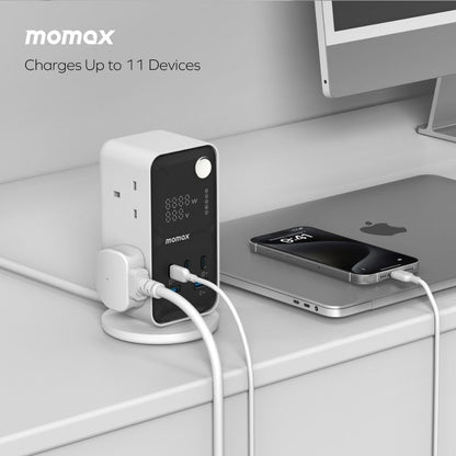 Momax 1-Charge Work Flow 6-Outlet Digital Display Power Tower With USB