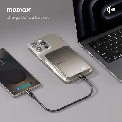 Momax 1-Power Q.Pass 5000 mAh Qi2 Magnetic Wireless Power Bank