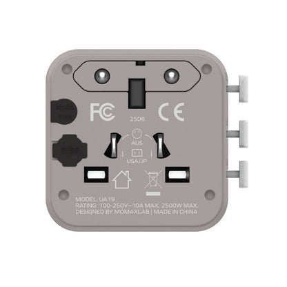 Momax 1-World Universal Travel Adaptor With Dual AC