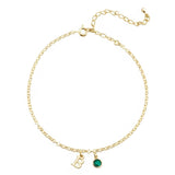 Initial Anklet with Birthstone