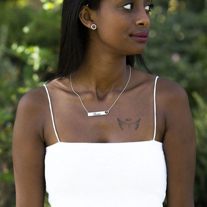 Classic Heart Cut Out Bar Necklace