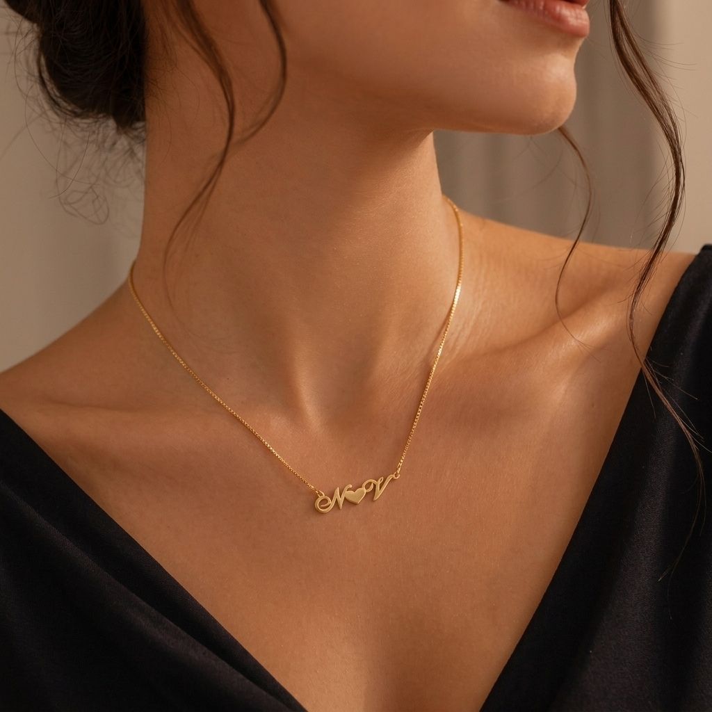 Custom Initials With Heart Necklace