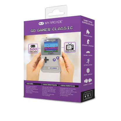 My Arcade Go Gamer Classic handheld gaming device packaging on a white background